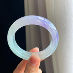 冰种春带彩翡翠平安镯（56.6mm)（yc322747）