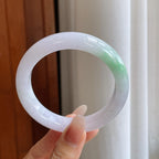 糯冰椿带彩翡翠平安镯（60mm）（yc270331）