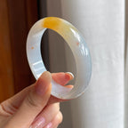 糯冰黄翡翡翠平安镯（54mm)（yc419512）