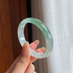 糯冰带色翡翠贵妃镯（56.6mm)（yc411303）