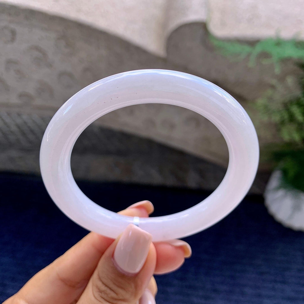 细糯种淡紫罗兰圆条手镯（54.6mm）（yc223954）