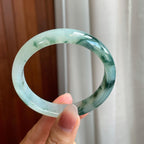 冰种飘花翡翠平安镯（58.6mm)（yc316586）