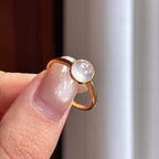 Nhẫn Ngọc Phỉ Thúy Myanmar A Tự Nhiên Đính Vàng 18k Băng Chủng Không Màu (yc450192)