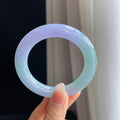 糯冰春带彩翡翠圆条手镯（54mm)（yc322784）