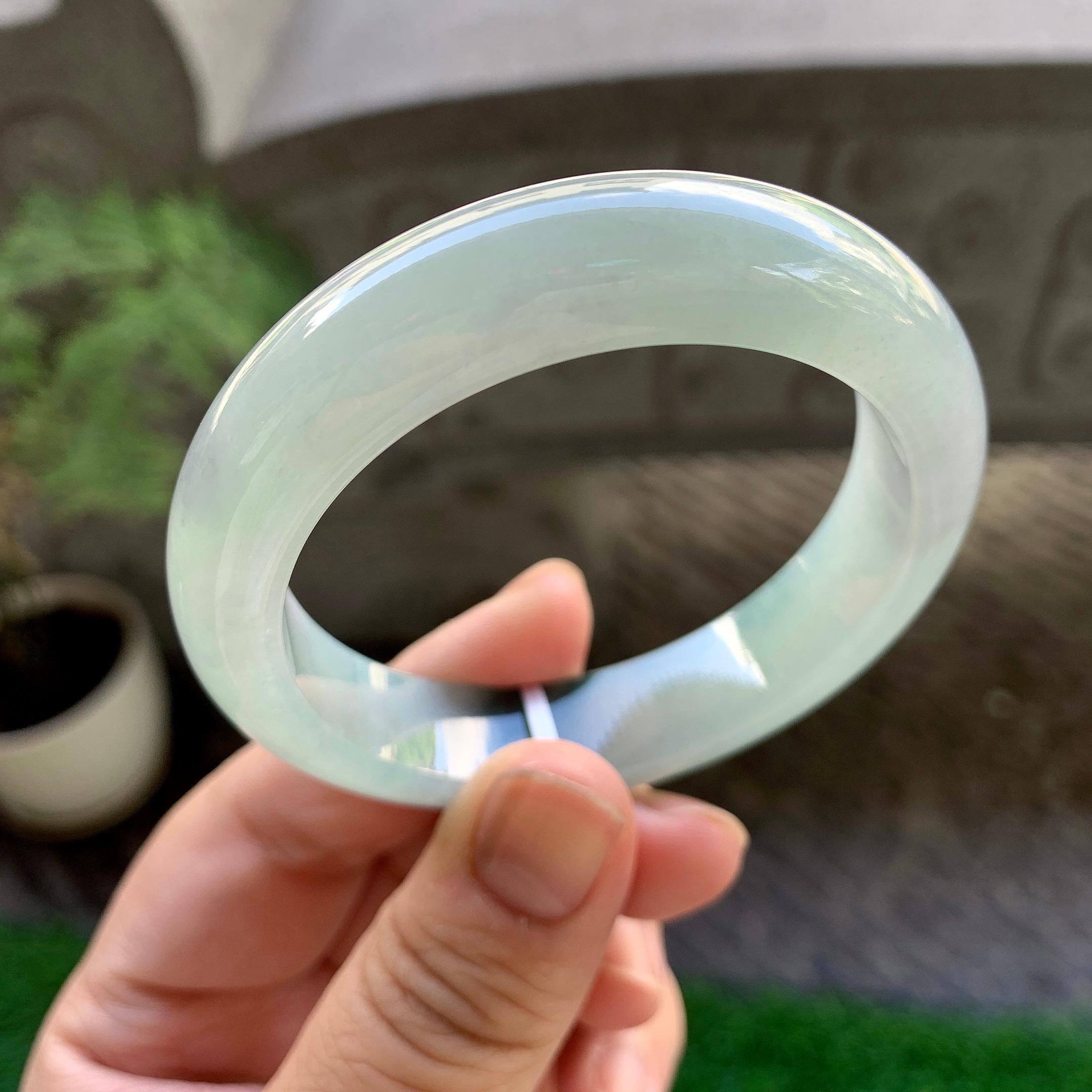 细糯种飘花平安镯（51.4mm）（yc229798）