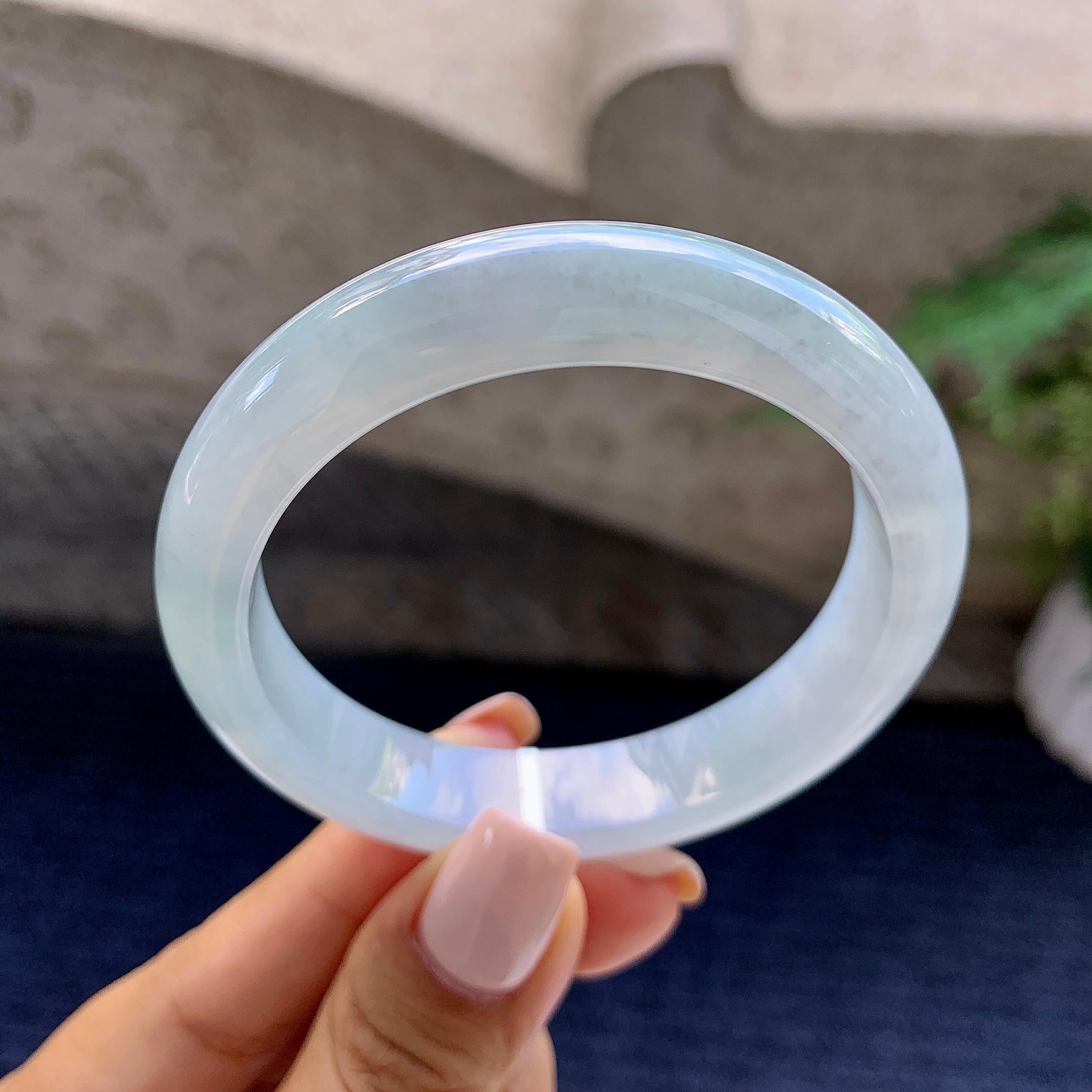 细糯种带底色平安镯（53.5mm）（yc223956）