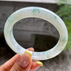 细糯种飘花正圈平安镯55.8圈        天然缅甸A货翡翠（yc389220）