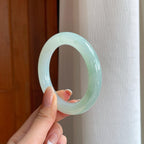 糯冰晴底翡翠圆条手镯（53.8mm)（yc374249）