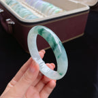 糯冰飘花正圈翡翠手镯（56mm）（yc017393）