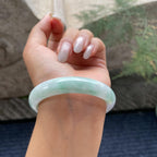 细糯种飘花正圈平安镯56.3圈      天然缅甸A货翡翠（yc421242）