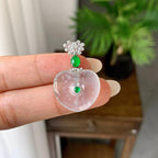 18K金钻镶冰种雪花棉爱心吊坠（yc248217）