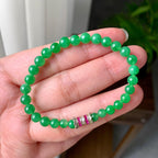 糯冰种满绿小米珠手链（yc221408）