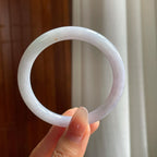 糯冰淡春翡翠圆条手镯（55mm）（yc333143）