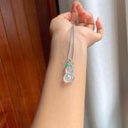 18k金扣冰种雪花棉翡翠葫芦（yc240387）