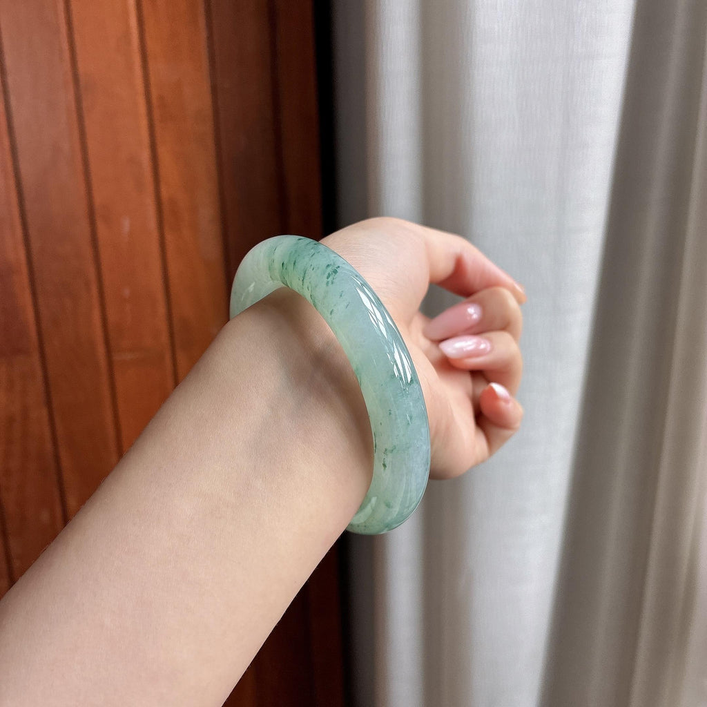 冰种飘花圆条手镯 54圈（yc759447）