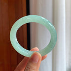 冰种晴底翡翠平安镯（52mm）（yc345503）