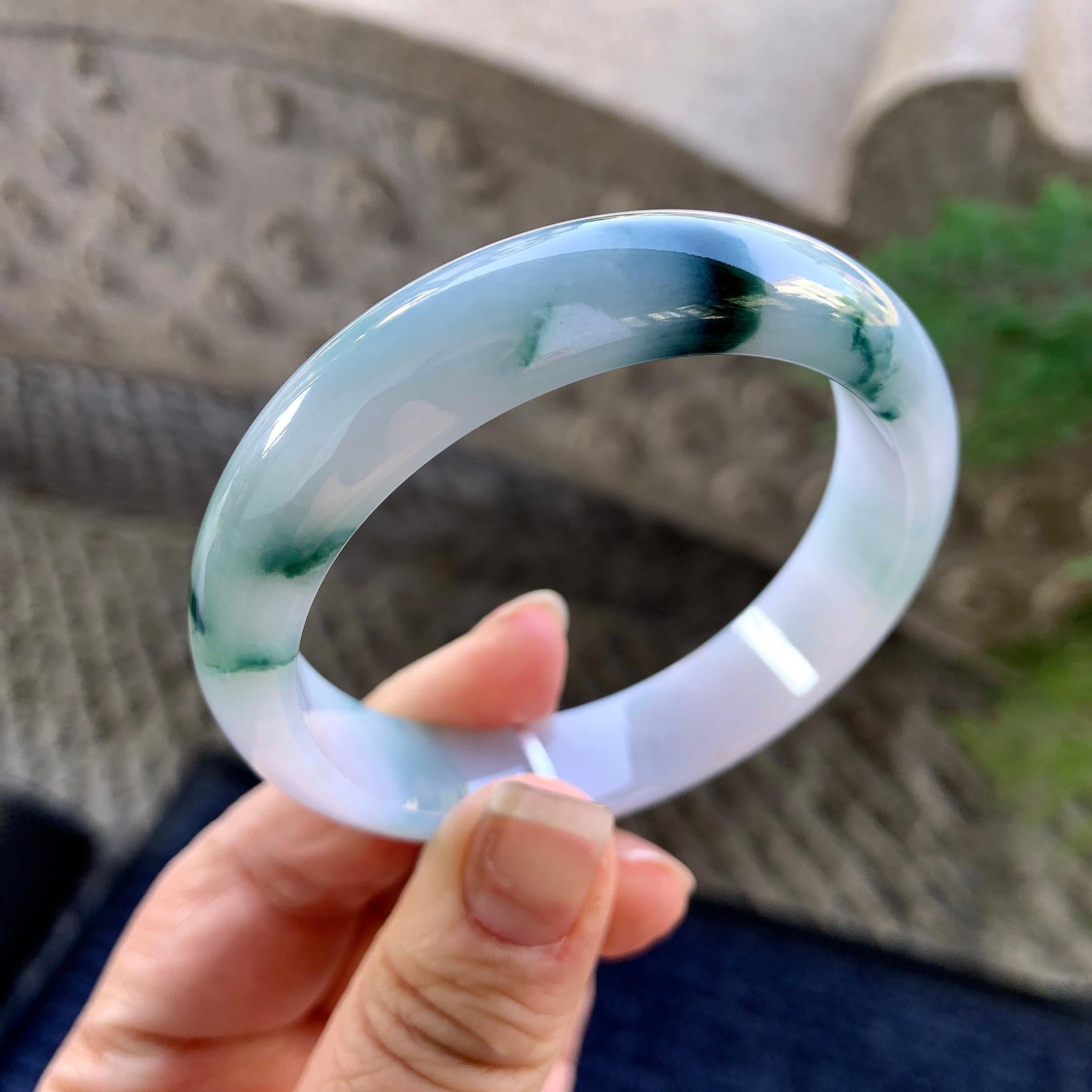 细糯种飘花平安镯（54mm）（yc305695）