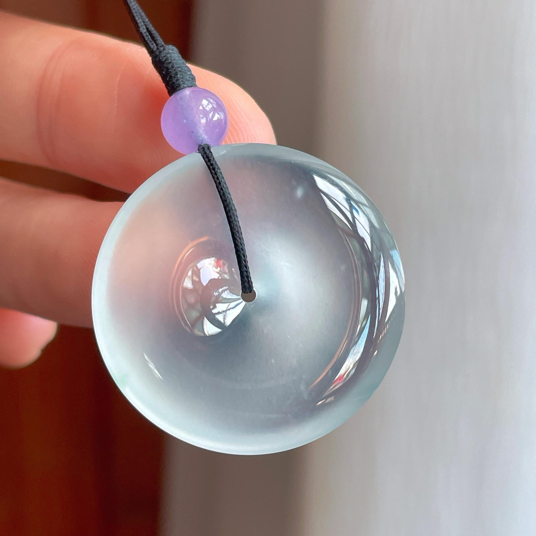 玻璃种无色翡翠平安扣（yc344453）