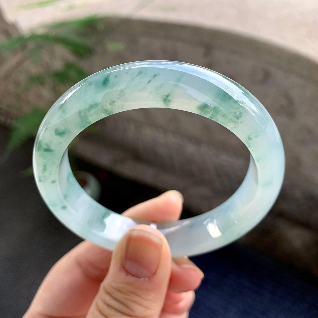 糯冰种飘花平安镯（55mm）（yc264529）