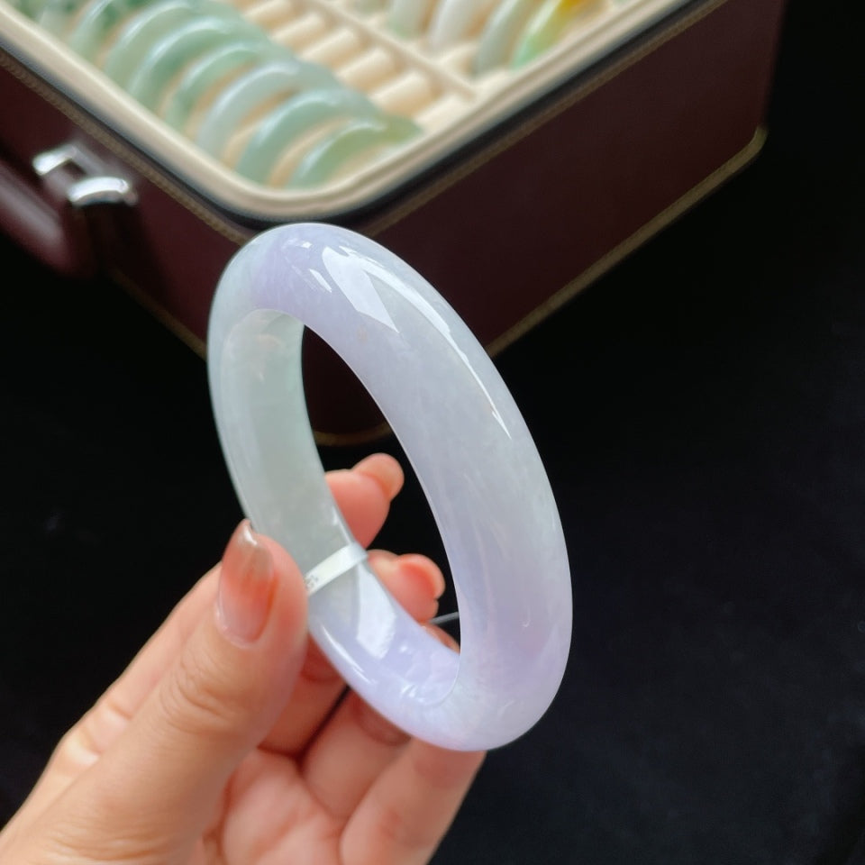 糯冰紫罗兰正圈翡翠手镯（55.5mm）（yc017183）
