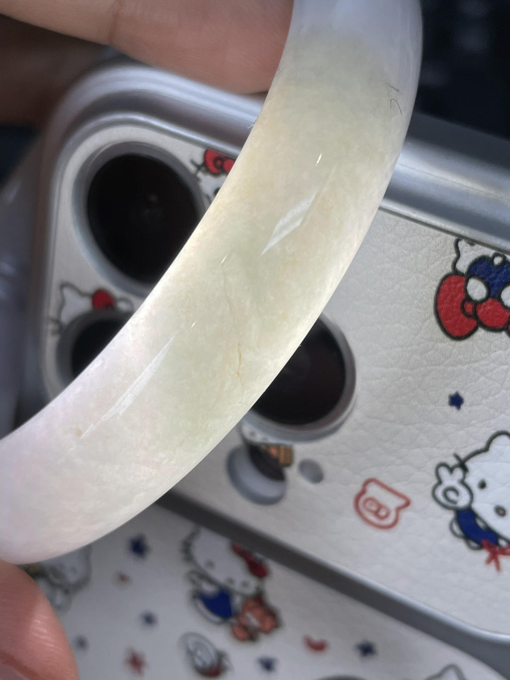大圈口      细糯种飘花正圈平安镯59.2圈     天然缅甸A货翡翠（yc421239）