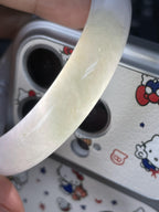 大圈口      细糯种飘花正圈平安镯59.2圈     天然缅甸A货翡翠（yc421239）