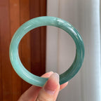 糯冰湖水绿翡翠平安镯（62.5mm）（yc346542）