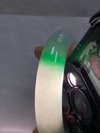 细糯种飘绿平安镯（54mm）（yc264511）