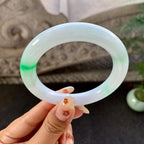 细糯种飘绿圆条手镯（55.9mm）（yc264075）