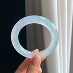 冰种洒金特色翡翠圆条手镯（54.7mm)（yc397125）