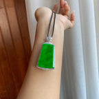 18k真金真钻镶糯冰满绿翡翠无事牌（yc266572）