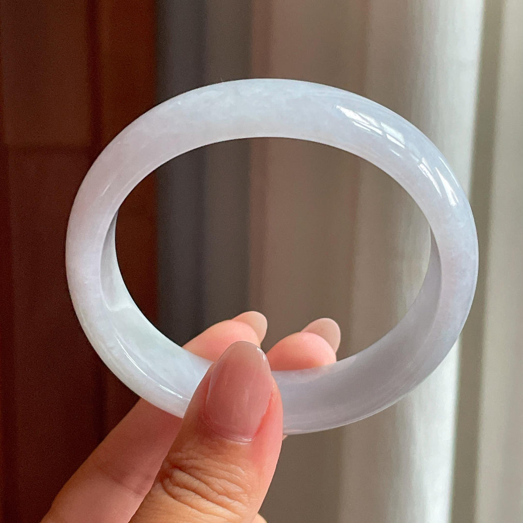 细糯种淡底色贵妃镯 55圈 天然缅甸Ａ货翡翠（yc497798）