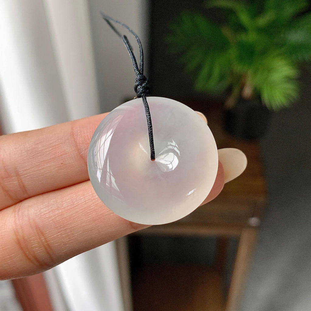 糯冰种无色平安扣吊坠（yc261151）