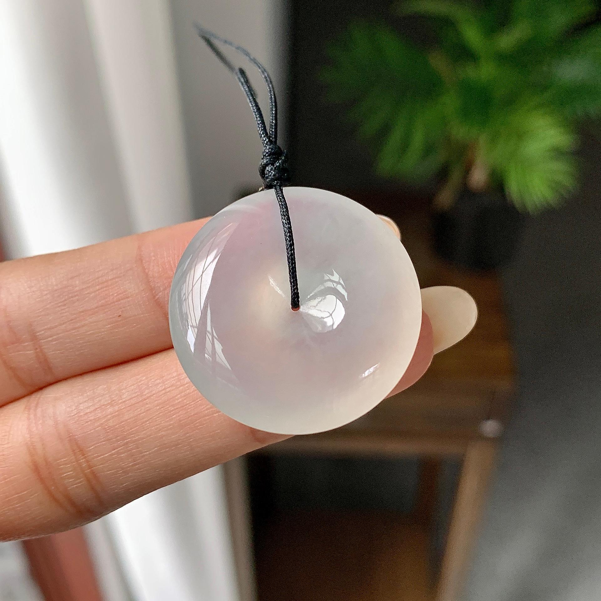 糯冰种无色平安扣吊坠（yc261151）