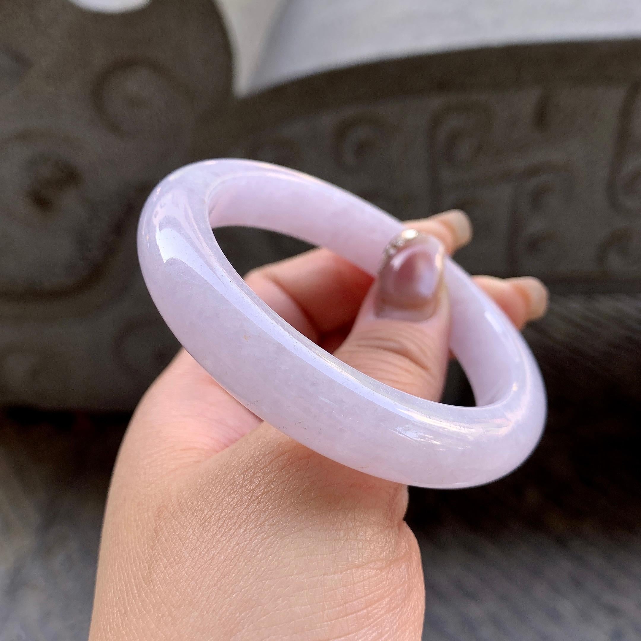 糯种淡紫罗兰平安镯（56mm）（yc296335）