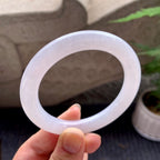 糯化无色翡翠圆条手镯（54.8mm）（TF06240001）