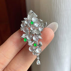 18k金镶冰玻种翡翠胸针（yc261416）