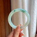 冰种飘花翡翠圆条手镯（54.7mm)（yc381351）