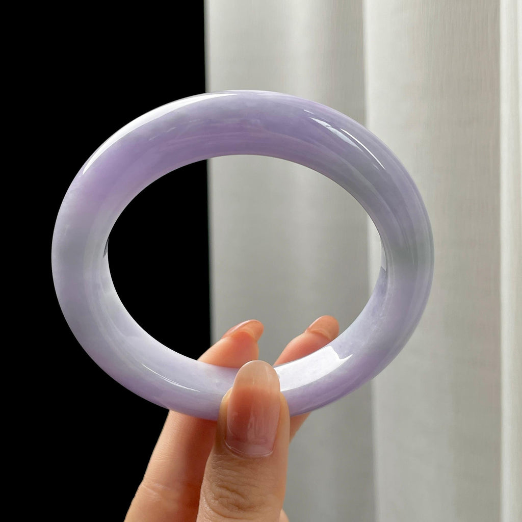 糯冰春带彩翡翠平安镯（58.3mm)（yc348970）