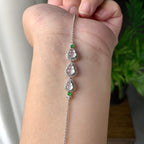 18K金钻镶糯冰种无色葫芦手链（yc215982）