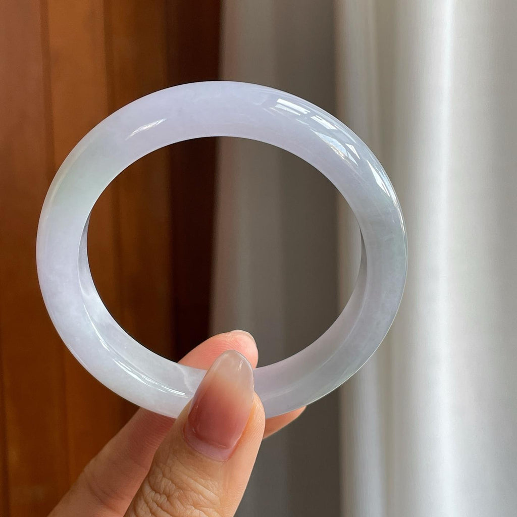 糯冰淡紫罗兰翡翠平安镯（55.5mm）（yc312925）