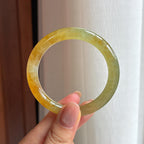 冰种黄翡翡翠圆条手镯 50圈（yc425532）
