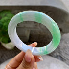 细糯种飘绿平安镯（55.3mm）（yc199559）
