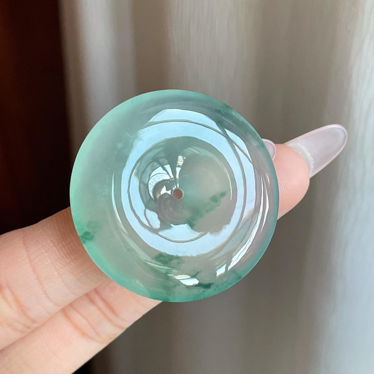 冰种飘花翡翠平安扣（yc280250）