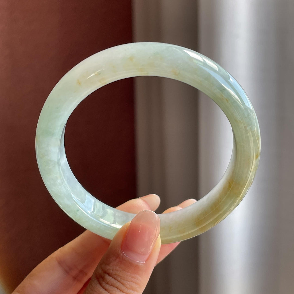 糯冰飘花特色正圈平安镯 56圈 天然缅甸A货翡翠（yc698761）