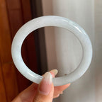 糯冰种无色翡翠圆条手镯（55mm）（yc220243）