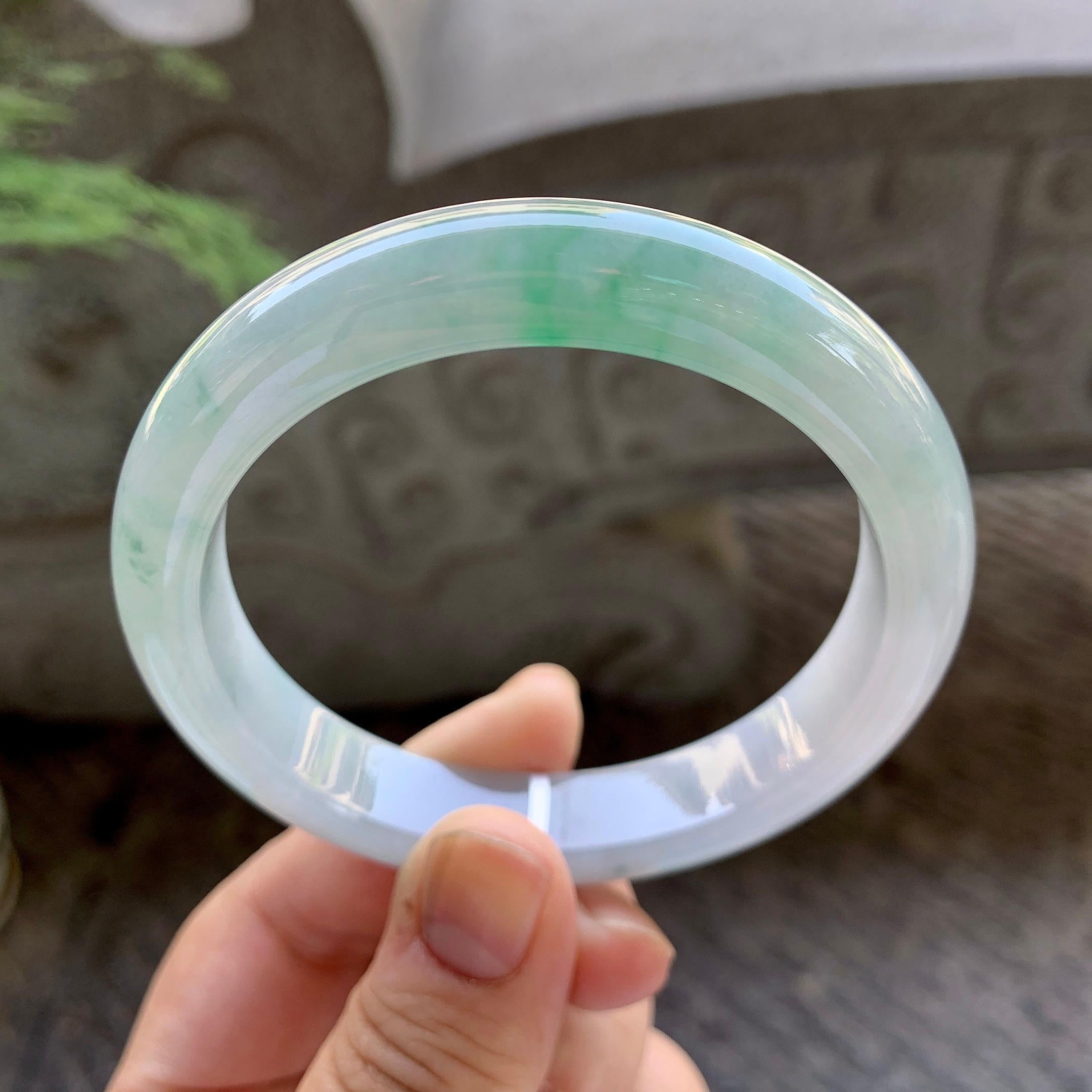 细糯种飘花平安镯（59mm）（yc199579）