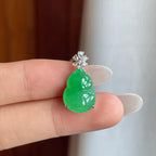 18k金镶糯冰满绿翡翠葫芦（yc258411）
