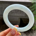 细糯种晴底圆条手镯55.7圈      天然缅甸A货翡翠（yc383130）