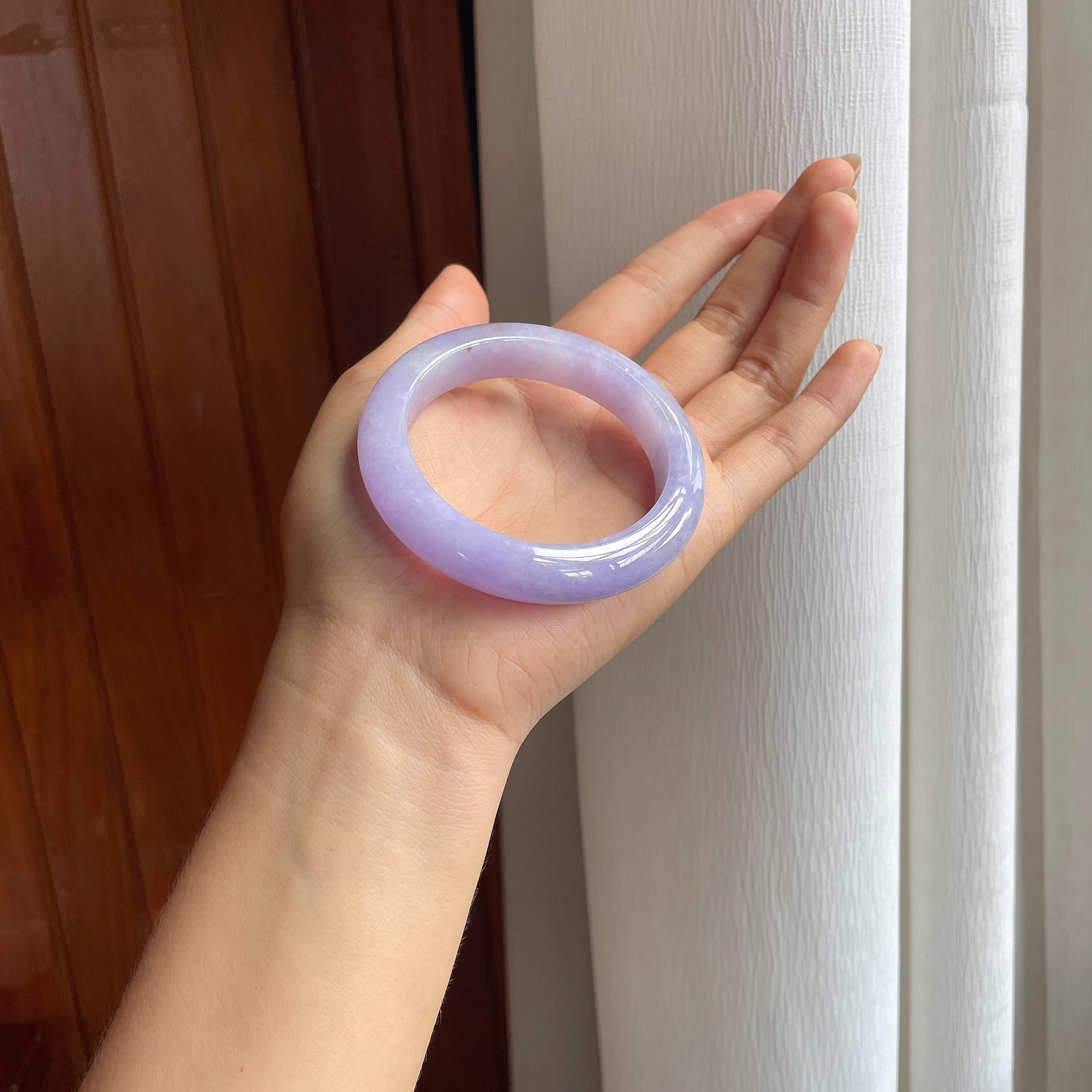 糯冰紫罗兰翡翠平安镯（54mm）（yc406270）